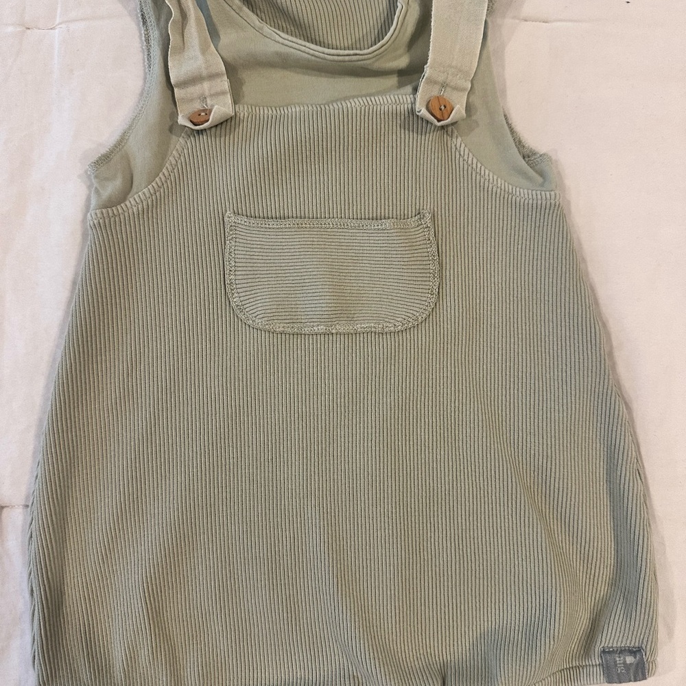 Kids Green Ribbed One Piece